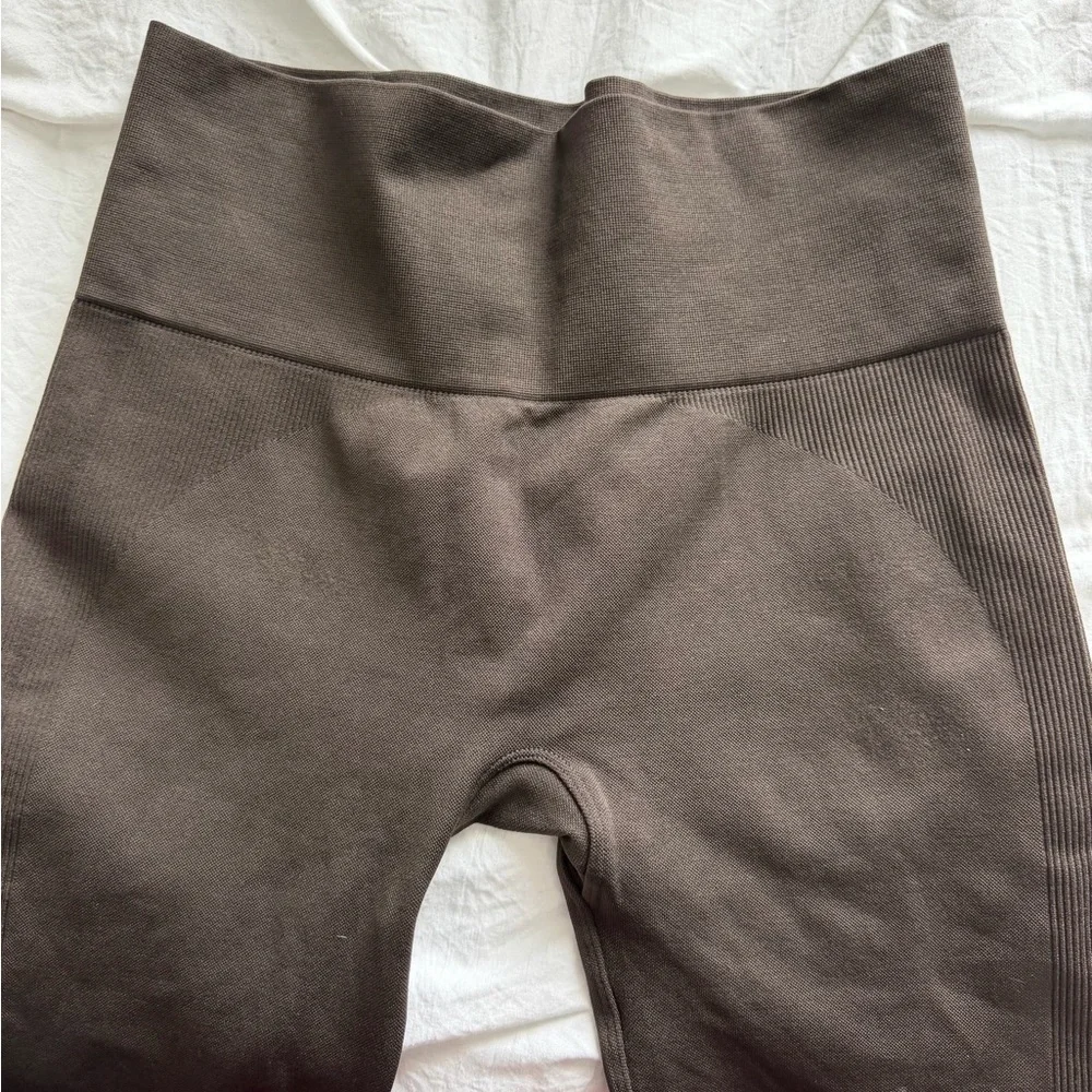 SET Active Women’s Ribbed Medium Brown Leggings *flaw read - Picture 5 of 6